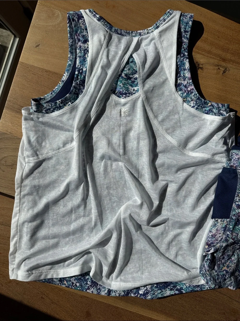 Girls Active Tank & Shorts Set in White and Navy